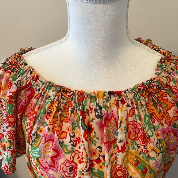 Elastic waist flutter sleeves blouse can wear on or off shoulders - Picture 3 of 6